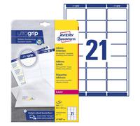 Avery White 63.5 x 38.1 mm Self Adhesive Laser Address Labels - 21 Per Page - 40