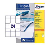 Avery White 70 x 36mm Self Adhesive Laser Permanent Multipurpose Labels - 24 Per
