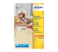 Avery White 96 x 63.5 mm Self Adhesive Laser Multipurpose Removeable Labels - 8
