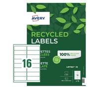 Avery White 99.1 x 34 mm Self Adhesive Laser Address Labels - 16 Per Page - 15 S