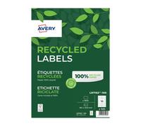 Avery Printable, Customisable Recycled Address Mailing Labels, Laser Printers, 16 Labels Per A4 Sheet, 1600 per Pack, QuickPEEL (LR7162-100)