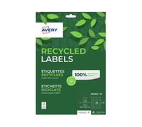Avery White 99.1 x 38.1 mm Self Adhesive Laser Recycled Address Labels - 14 Per