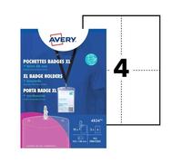 Avery White A6 Badge Holders with Lanyards and Printable Inserts- 10 Pack (4834)