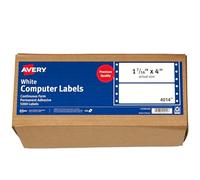 Avery White Computer Labels, 1-7/16" x 4", Dot Matrix Labels and Pin-Feed Labels, 5,000 Total (4014)
