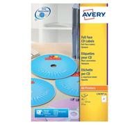Avery White Full Face CD DVD Laser Label 2 Per Sheet (Pack of 50) L7676-25
