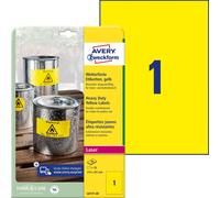 Avery Yellow Heavy Duty Laser Labels, 210 x 297 mm - Printer Labels (210 x 297 m