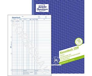 AVERY Zweckform 1226 Register Book (A4, According to Tax Rail 300, Tested by Experts, for Germany for Proper Accounting, 100 Sheets, 100% Recycled, Blue Angel Certified) White