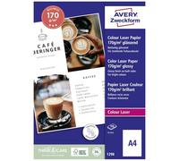 Avery Zweckform 1298 Photo Paper A4 Printable Both Sides 170 g for Colour Laser Printers Pack of 200 Sheets