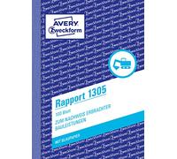 AVERY Zweckform 1305 Rapport (A6, with 2 Sheets of Blue Paper, Tested by Legal Experts, for Germany and Austria for Documentation of Work Performance and Material Consumption, 100 Sheets) White