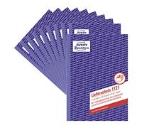 AVERY Zweckform 1721-10 Delivery Note with Receipt Certificate (A5, 3 x 40 Sheets, Self-Copying with Coloured Duplications, for Entering All Relevant Delivery Lines) Pack of 10, White/Yellow/Pink