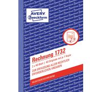 Avery Zweckform 1732 Invoice A6 Self-Copying 2x40 Sheets White/Yellow