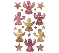Avery Zweckform 18 Stickers Christmas (Christmas Stickers, Angel, Glamour Stickers, Glitter Paper, self-Adhesive, Decorative Christmas, Christmas Post) 52296