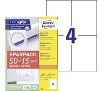 AVERY Zweckform 260 White Universal Labels (105 x 148 mm, Matte, Printable Shipping Labels, Self-Adhesive, 65 Sheets)