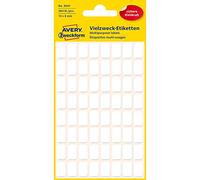 AVERY Zweckform 3041 Household Labels Self-Adhesive (13 x 8 mm, 384 Stickers on 6 Sheets, Multi-Purpose Labels for Household, School and Office for Labelling and Labelling) Blank, White