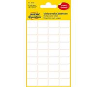 AVERY Zweckform 3042 Household Labels Self-Adhesive (18 x 12 mm, 216 Stickers on 6 Sheets, Multi-Purpose Labels for Household, School and Office for Labelling and Labelling) Blank, White