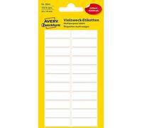 AVERY Zweckform 3044 Household Labels Self-Adhesive (32 x 10 mm, 132 Stickers on 6 Sheets, Multi-Purpose Labels for Household, School and Office for Labelling and Labelling) Blank, White