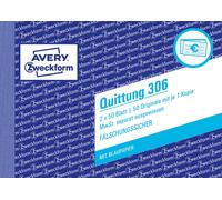 Avery Zweckform 306 Quittung MwSt. separat ausgewiesen (A6 Landscape 1 Sheets of