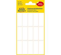 AVERY Zweckform 3076 Household Labels Self-Adhesive 38 x 14 mm 90 Stickers on 6 Sheets Multi-Purpose Labels for Home, School and Office for Labelling and Marking Blank White