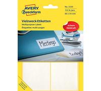 Avery Zweckform 3330 Universal Labels 28 Sheets 112 Labels 80 x 54 mm White