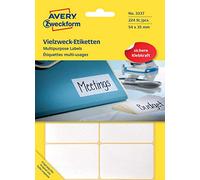 Avery Zweckform 3337 Universal Labels 28 Sheets 224 Labels 54 x 35 mm White