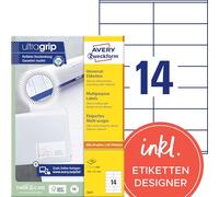 Avery Zweckform 3477 Multi-Purpose Labels 100 Sheets 1,400 Labels 105 x 41 mm Wh