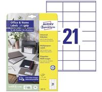 AVERY Zweckform 3481-10 Address Labels (210 Labels, 70 x 41 mm on A4, FSC, Printable Sender Labels, Self-Adhesive Labels with Ultragrip, Ideal for Home Office) 10 Sheets, White