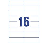 Avery Zweckform© 3484 Universal Labels 105 x 37 mm 100 Sheets 1,600 Labels White
