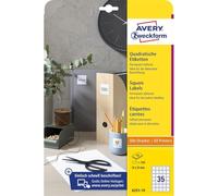 AVERY Zweckform 350 White Square Labels (35 x 35 mm, 10 Sheets)