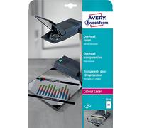 AVERY Zweckform 3566 Overhead Films for Colour Laser Printers (20 Transparent Films, A4, Special Coating, Stackable, Extremely Heat Stable Due to Increased Film Thickness 0.13 mm, Solvent-Free)