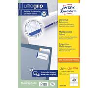 AVERY Zweckform 3651-200 Universal Labels (8,000 Plus 800 Adhesive Labels Extra, 52.5 x 29.7 mm on A4, Matte Paper, Individually Printable, Self-Adhesive Stickers with Ultragrip) 220 Sheets, White
