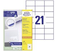 Avery Zweckform 3652 Address Labels A4 Matte Paper 2,100 Labels 70 x 42.3 mm Pack of 100 Sheets White
