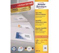AVERY Zweckform 3657-200 Universal Labels (8,000 Plus 800 Adhesive Labels Extra 48.5 x 25.4 mm on A4, Matte Paper, Individually Printable, Self-Adhesive Stickers with Ultra-Grip) 220 Sheets, White
