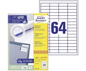 Avery Zweckform 3667-200 Universal Labels 48.5x16.9 mm White for Inkjet Laser Copy
