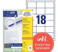 AVERY Zweckform 3671 Adressaufkleber (1.800 Klebeetiketten, 64x45mm auf A4, Papi