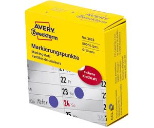 Avery-Zweckform 3853 Sticky Dots Blue Ø10mm 800pcs Permanent Adhesive Paper