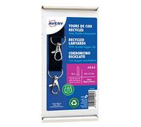 Avery 4844 Box of 10 Black Necklaces with Double Carabiner 44 cm Long x 2 cm Wide