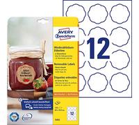 Avery Zweckform 5085 jam Labels (A4, 120 Flower-Shaped Labels, Removable, 60 mm x 59.5 mm) 10 Labels, White