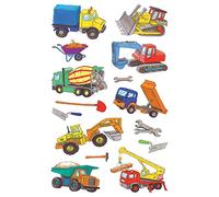 Avery Zweckform 53198 Children Sticker, 63 Paper Material Baustellenfahrzeuge
