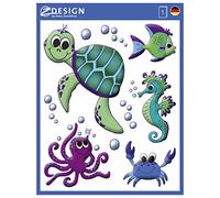 AVERY Zweckform 54994 Window Decorations Sea World (10 Self-Adhesive Window Stickers, Window Stickers and Decorations for Windows, Window Film) Multi-Coloured