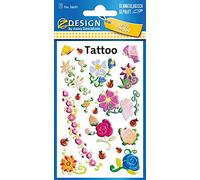 Avery Zweckform 56691 Children Flower Tattoos (Temporary Transfer Film Dermatologically Tested) 20 Sticker
