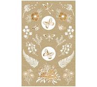AVERY Zweckform Kraft Paper Stickers 42 Stickers Flowers (Paper Stickers, Gift Stickers, Natural, Brown, Beige) 57124