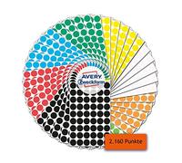 AVERY Zweckform 59999 Adhesive Dots 2,160 Pieces (Self-Adhesive Marking Dots, Diameter 12 mm, 8 Colours, 270 Glue Dots, Round Stickers for Calendar, Planner and Crafts, Paper, Matte)