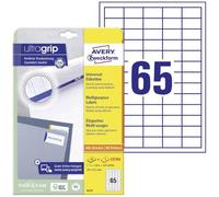 Avery Universal Labels 6121, 38 x 21.2 mm, 25 Sheets, White