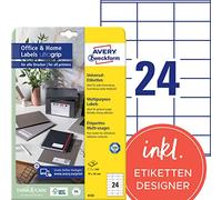 Avery Labels 6122 - 70 x 36 mm, Inkjet & Laser - 10 Sheets White