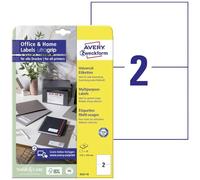 Avery Zweckform 6176 Universal Labels, A4, matt Paper, 50 Labels, 210 mm x 148 mm, White 20 Labels 10 Blatt