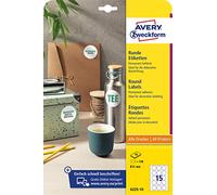 AVERY Zweckform 6225-10 Round Labels (150 Adhesive Dots, Diameter 51mm, White) - Printable, Permanent, Environmentally Friendly