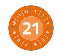 AVERY Zweckform 6943-2021 Test Plates 120 Labels 2021 Diameter 20 mm 8 Sheets Orange
