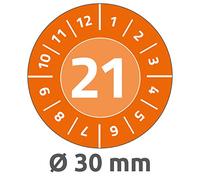 AVERY Zweckform 6946-2021 Test Plates (80 Labels with Year 2021 Diameter 30 mm) 10 Sheets Orange
