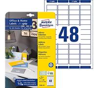 AVERY Zweckform 7636-10 Address Labels (480 Labels with Ultra Grip, 45.7 x 21.2 mm on A4, Printable, Self-Adhesive, for Return Labels, Ideal for Home Office) 10 Sheets White