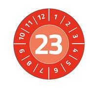 AVERY Zweckform 80 Test Badges with Year 2023 (Durable, Strong self-Adhesive, Diameter 30 mm, Test Sticker, Labelling Test Seal Made of Vinyl Adhesive Film) Item 6944-2023, red